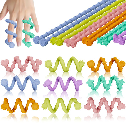 Fidget Toys Twist Sticks Sensory Toys for Kids Stress Relief Silicone Decompression Toys 6 Pack